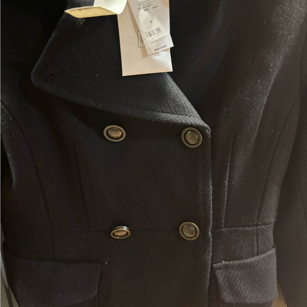 New with tags! GAP Black Double-Breasted Pea Coat - small - Picture 2 of 6